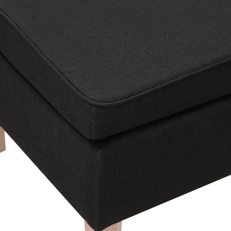 vidaXL Stool with Wooden Legs Black Fabric