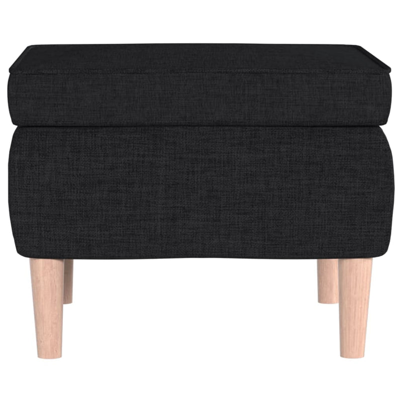 vidaXL Stool with Wooden Legs Black Fabric