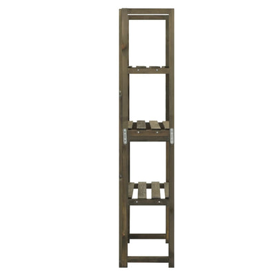 vidaXL Trellis with Shelves Grey 55x30x140 cm Solid Fir Wood