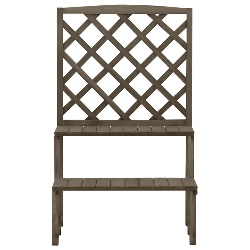 vidaXL Plant Stand with Trellis Grey 70x42x115 cm Solid Fir Wood
