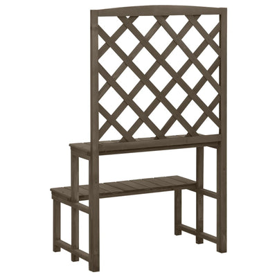 vidaXL Plant Stand with Trellis Grey 70x42x115 cm Solid Fir Wood