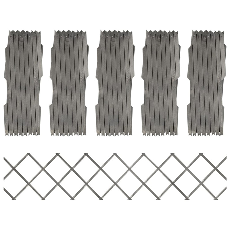 vidaXL Trellis Fences 5 pcs Solid Firwood 180x80 cm