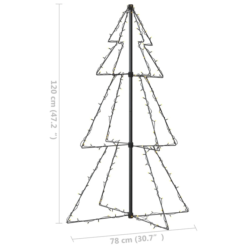 vidaXL Christmas Cone Tree 160 LEDs Indoor and Outdoor 78x120 cm