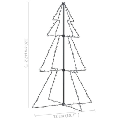 vidaXL Christmas Cone Tree 160 LEDs Indoor and Outdoor 78x120 cm
