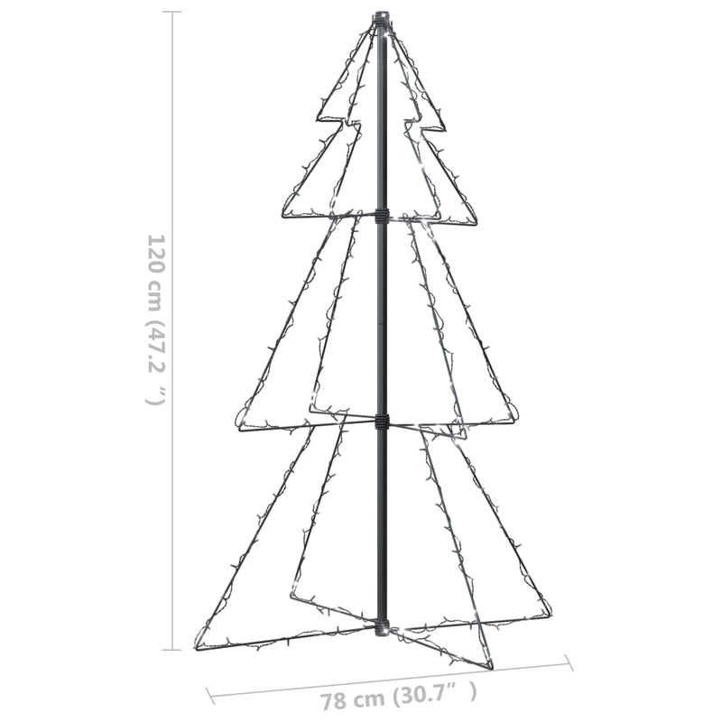 vidaXL Christmas Cone Tree 160 LEDs Indoor and Outdoor 78x120 cm