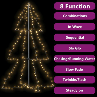 vidaXL Christmas Cone Tree 200 LEDs Indoor and Outdoor 98x150 cm