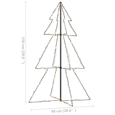 vidaXL Christmas Cone Tree 200 LEDs Indoor and Outdoor 98x150 cm