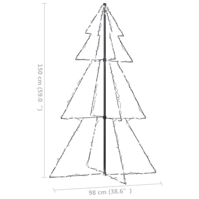 vidaXL Christmas Cone Tree 200 LEDs Indoor and Outdoor 98x150 cm