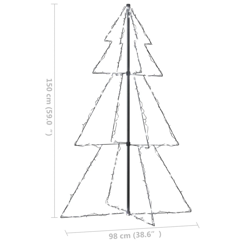vidaXL Christmas Cone Tree 200 LEDs Indoor and Outdoor 98x150 cm