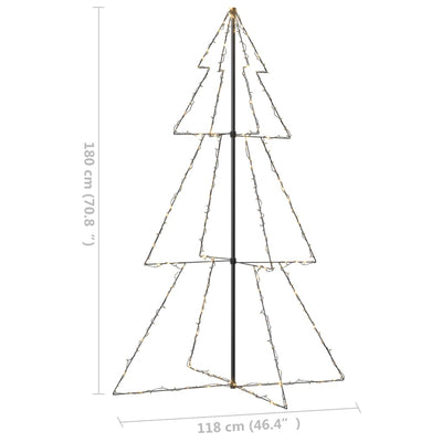 vidaXL Christmas Cone Tree 240 LEDs Indoor and Outdoor 118x180 cm