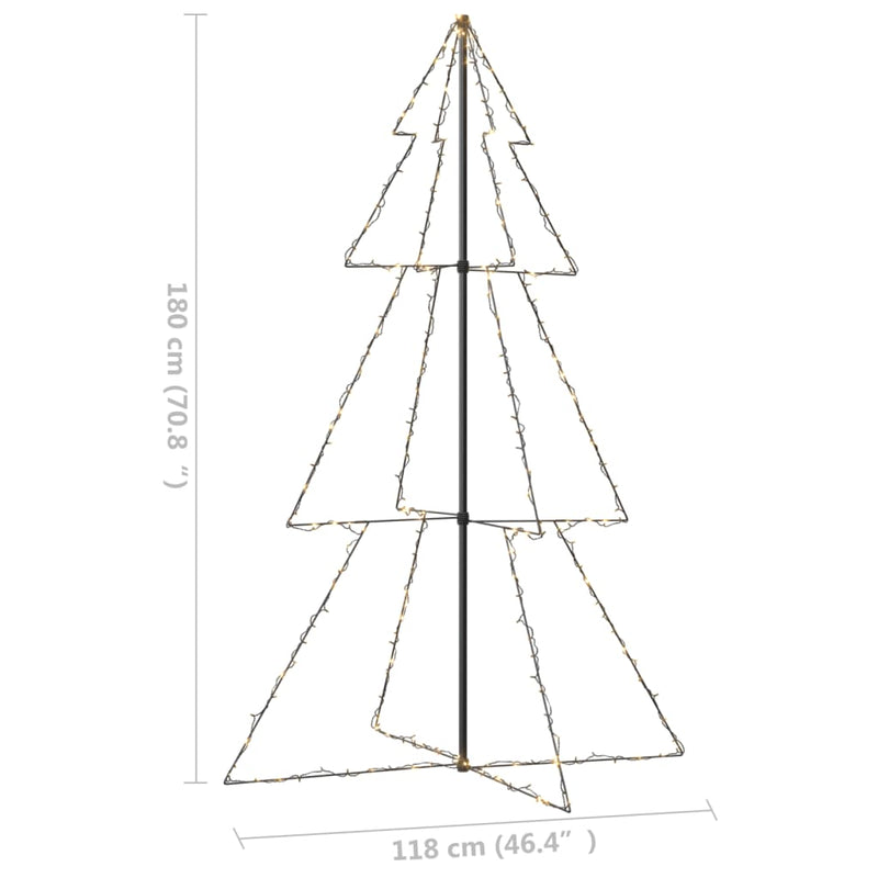 vidaXL Christmas Cone Tree 240 LEDs Indoor and Outdoor 118x180 cm