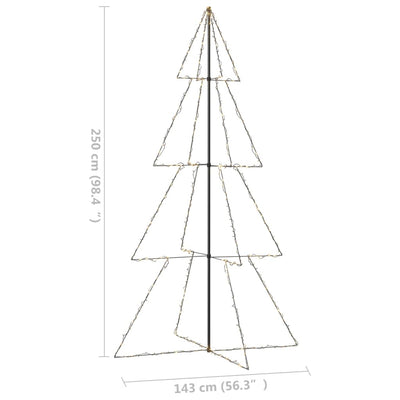 vidaXL Christmas Cone Tree 360 LEDs Indoor and Outdoor 143x250 cm