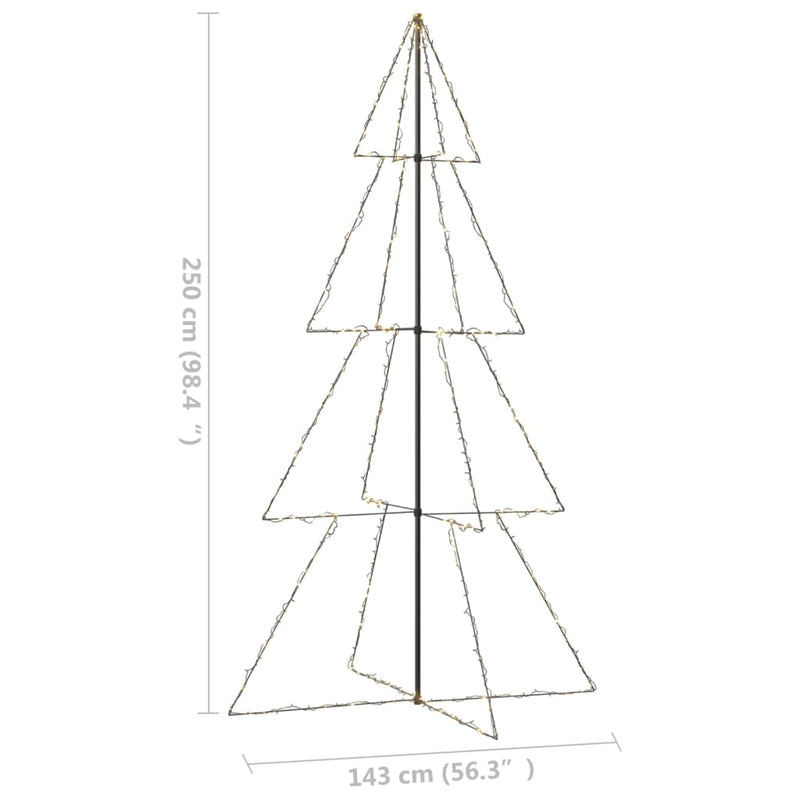 vidaXL Christmas Cone Tree 360 LEDs Indoor and Outdoor 143x250 cm