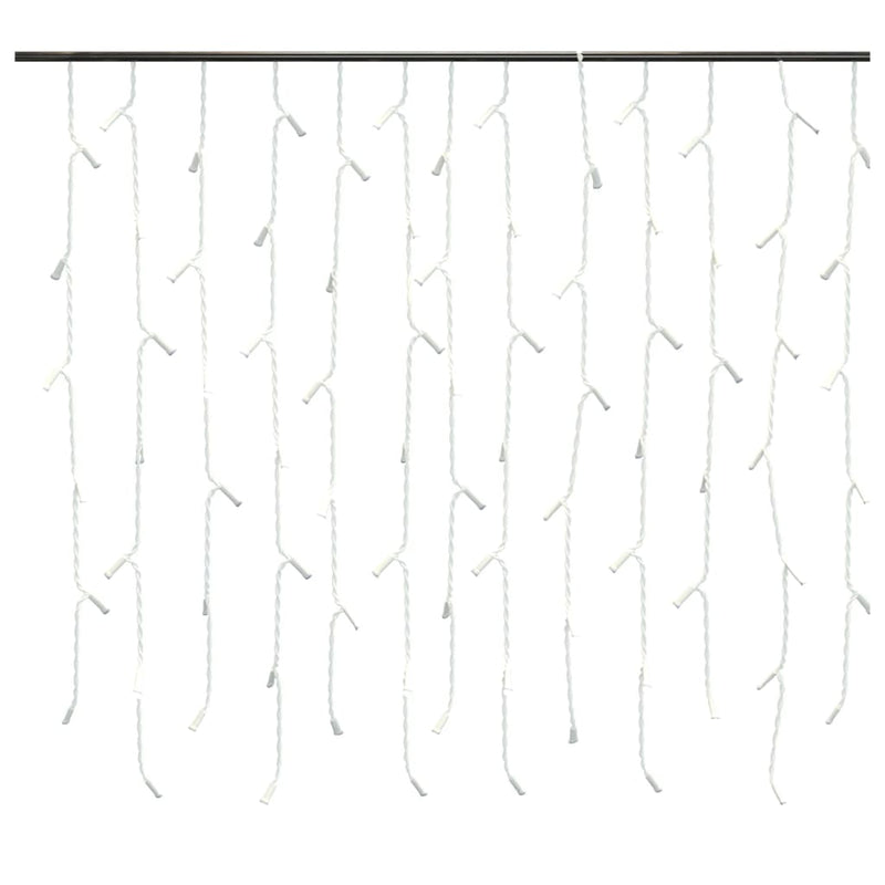 vidaXL LED Curtain Icicle Lights 10m 400 LED Cold White 8 Function