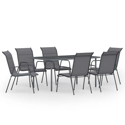 vidaXL 5 Piece Outdoor Dining Set Steel Black
