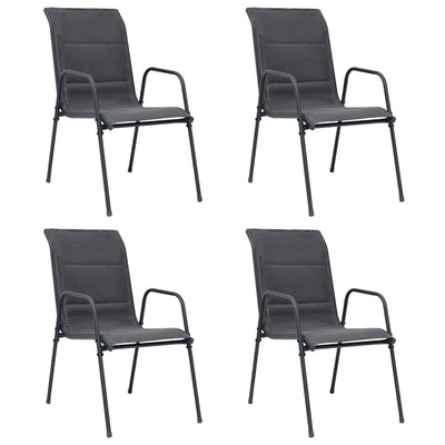 vidaXL 5 Piece Outdoor Dining Set Steel Black
