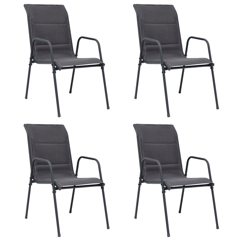 vidaXL 5 Piece Outdoor Dining Set Steel Black