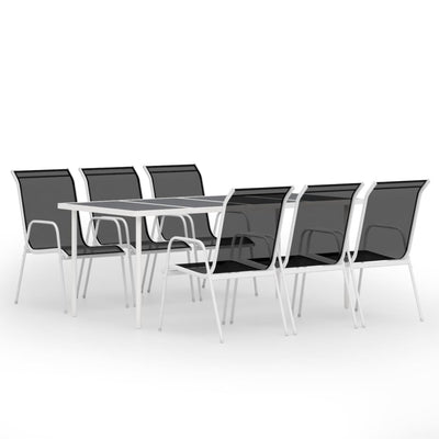 vidaXL 5 Piece Outdoor Dining Set Steel Black