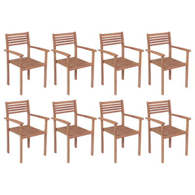 vidaXL Stackable Garden Chairs 6 pcs Solid Teak Wood