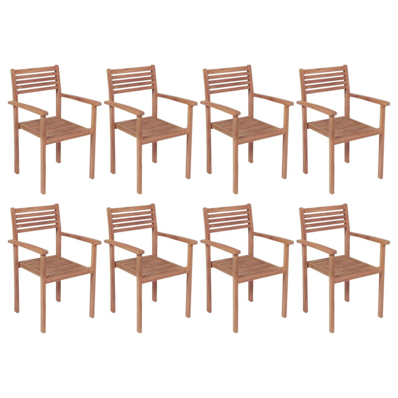 vidaXL Stackable Garden Chairs 6 pcs Solid Teak Wood