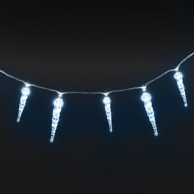vidaXL Christmas Icicle Lights 40pcs Cold White Acrylic Remote Control