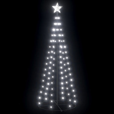 vidaXL Christmas Cone Tree Cold White 100 LEDs Decoration 70x180 cm