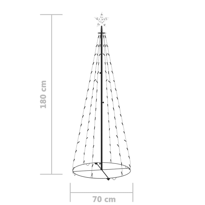 vidaXL Christmas Cone Tree Cold White 100 LEDs Decoration 70x180 cm