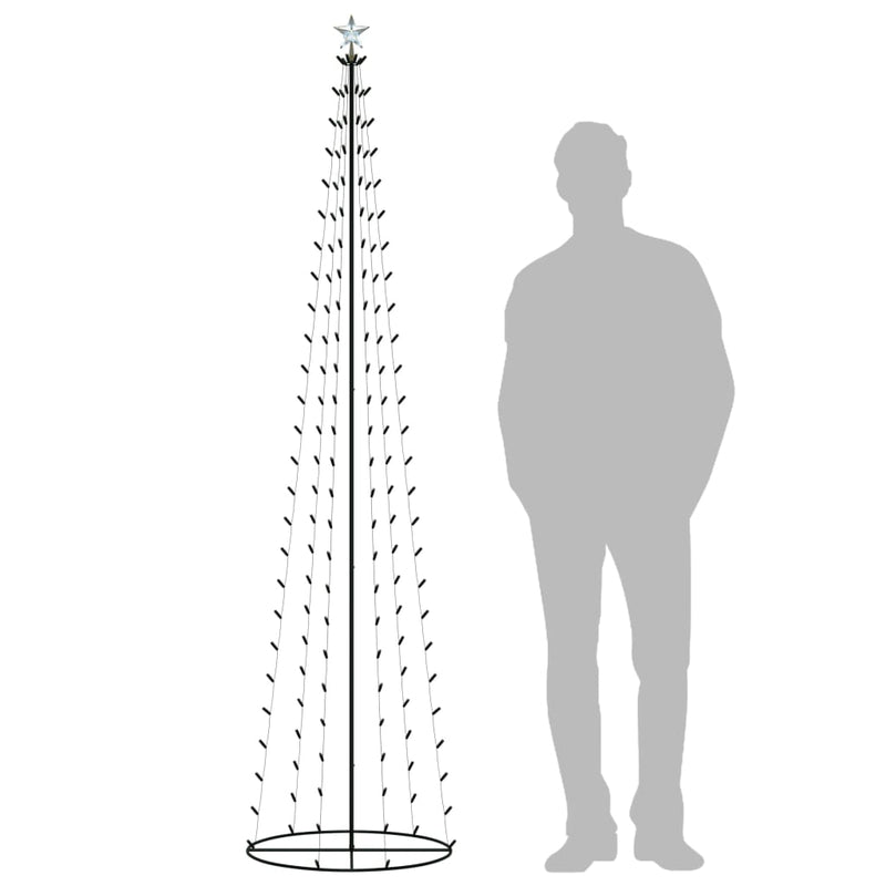 vidaXL Christmas Cone Tree 136 Warm White LEDs Decoration 70x240 cm