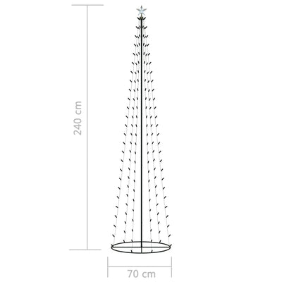 vidaXL Christmas Cone Tree 136 Warm White LEDs Decoration 70x240 cm