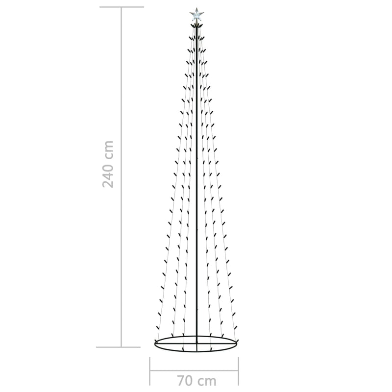 vidaXL Christmas Cone Tree 136 Warm White LEDs Decoration 70x240 cm