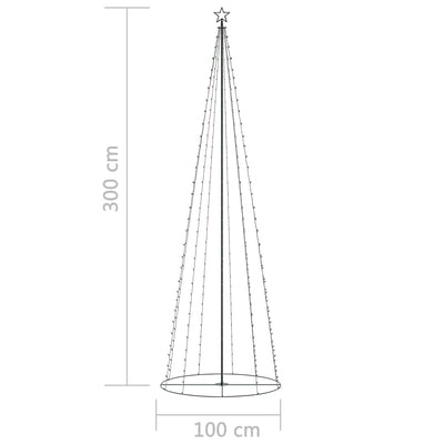 vidaXL Christmas Cone Tree 330 Warm White LEDs Decoration 100x300 cm