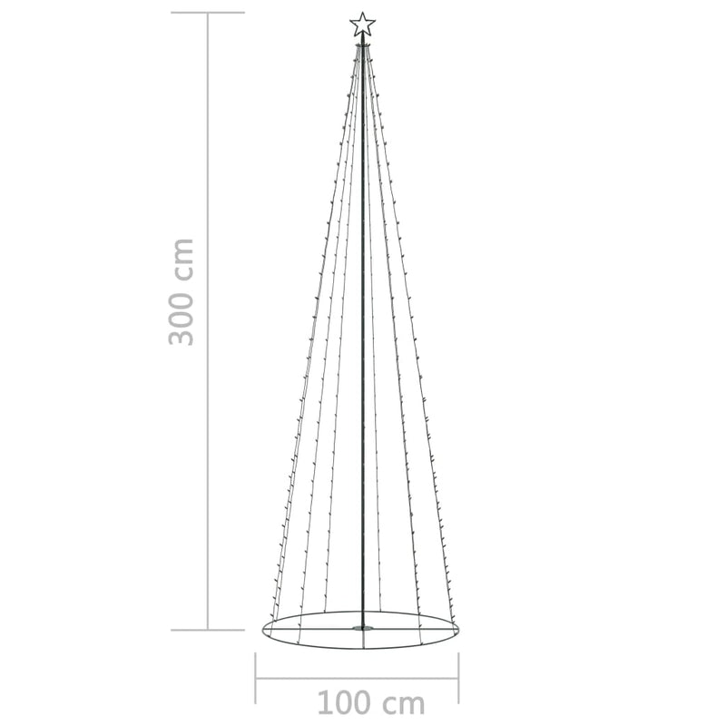 vidaXL Christmas Cone Tree 330 Warm White LEDs Decoration 100x300 cm