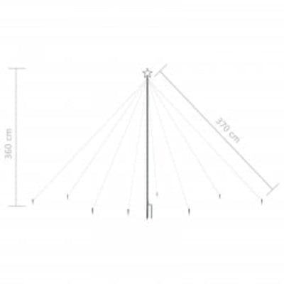 vidaXL LED Christmas Waterfall Tree Lights Indoor Outdoor 576 LEDs 3.6 m