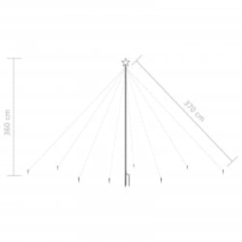 vidaXL LED Christmas Waterfall Tree Lights Indoor Outdoor 576 LEDs 3.6 m