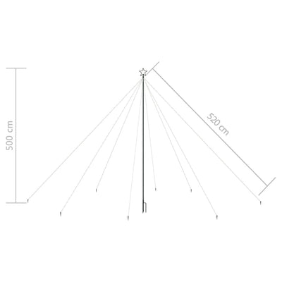 vidaXL LED Christmas Tree Indoor Outdoor 800 LEDs Cold White 5 m