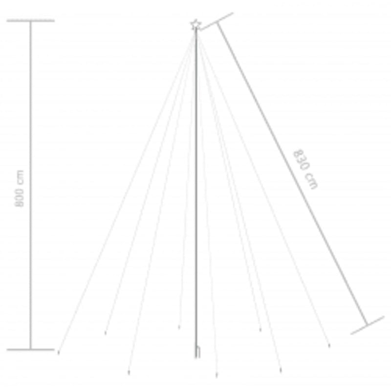 vidaXL LED Christmas Waterfall Tree Lights Indoor Outdoor 1300 LEDs 8 m