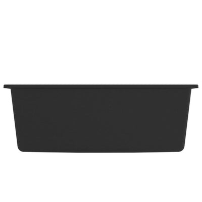 vidaXL Kitchen Sink with Overflow Hole Black Granite