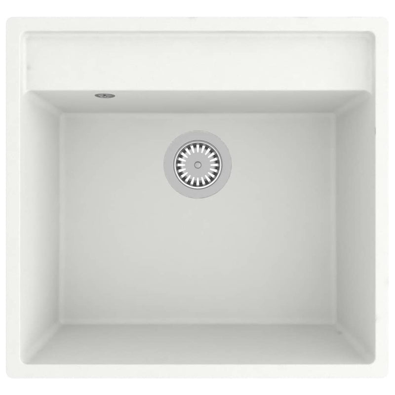 vidaXL Kitchen Sink with Overflow Hole Black Granite