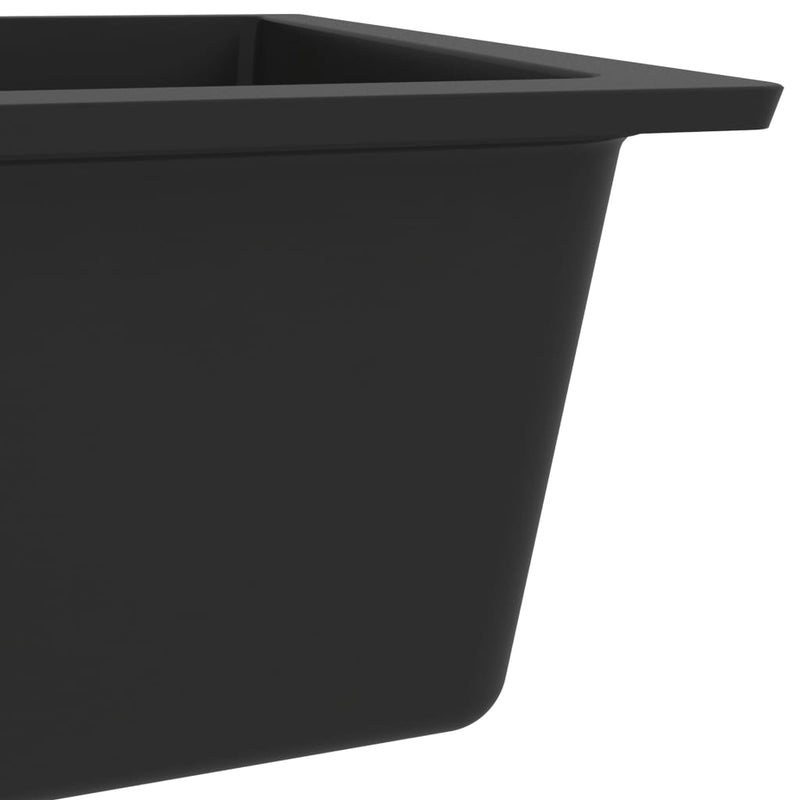 vidaXL Kitchen Sink with Overflow Hole Black Granite