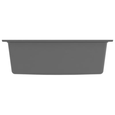 vidaXL Kitchen Sink with Overflow Hole Black Granite