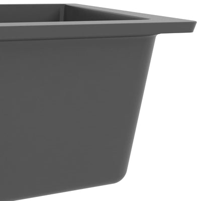 vidaXL Kitchen Sink with Overflow Hole Black Granite