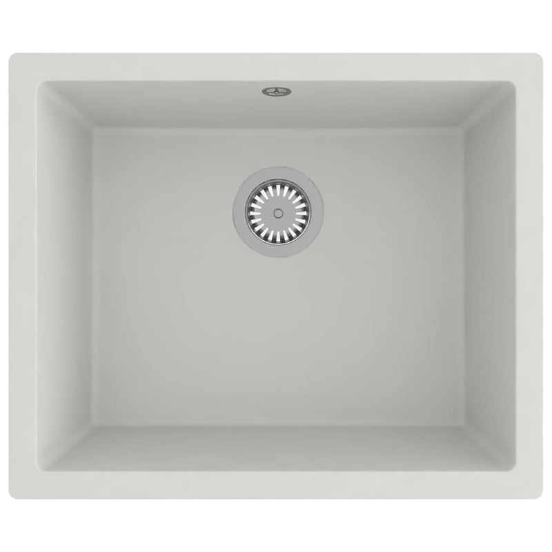 vidaXL Kitchen Sink with Overflow Hole Black Granite