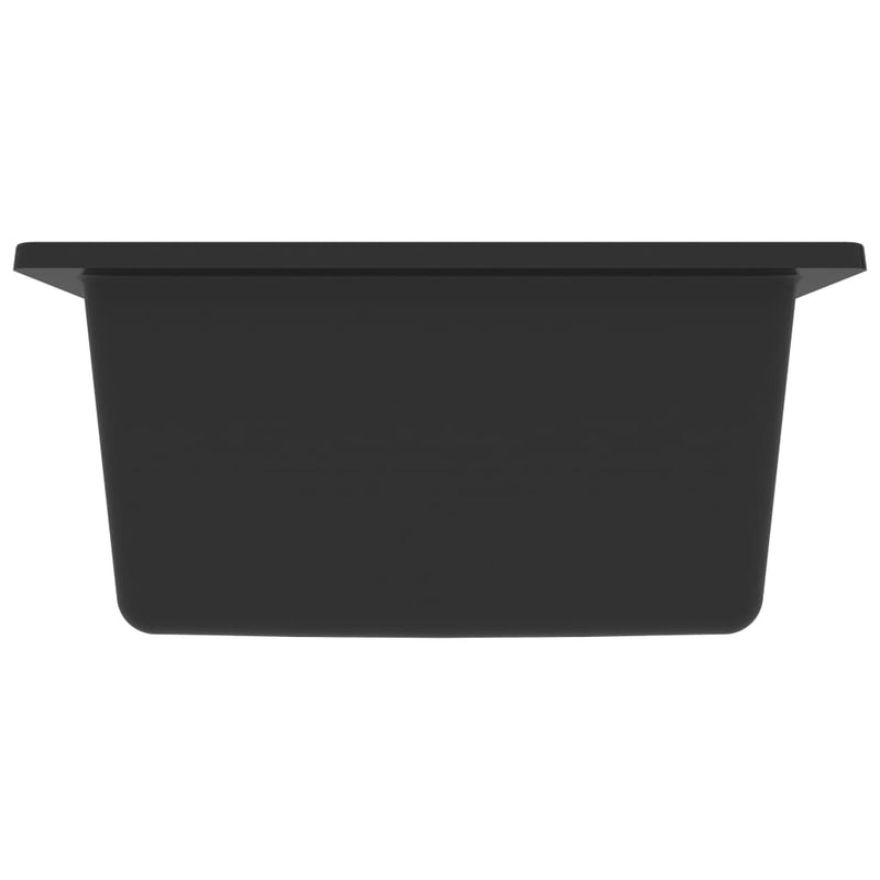 vidaXL Kitchen Sink with Overflow Hole Black Granite
