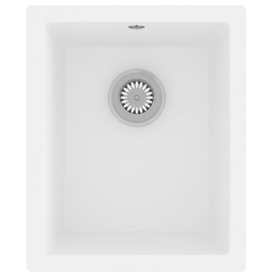 vidaXL Kitchen Sink with Overflow Hole Black Granite