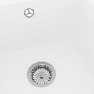 vidaXL Kitchen Sink with Overflow Hole Black Granite