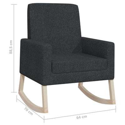 vidaXL Rocking Chair Black Fabric