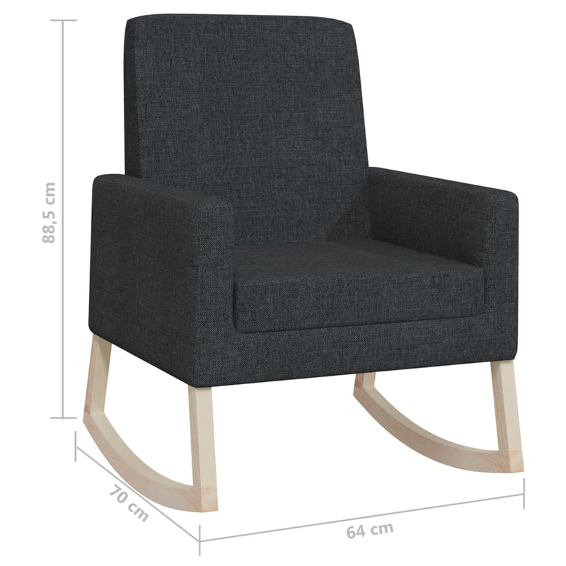 vidaXL Rocking Chair Black Fabric