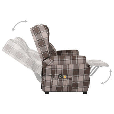 vidaXL Stand up Massage Chair Beige Fabric