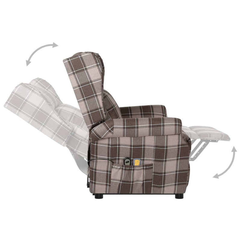 vidaXL Stand up Massage Chair Beige Fabric