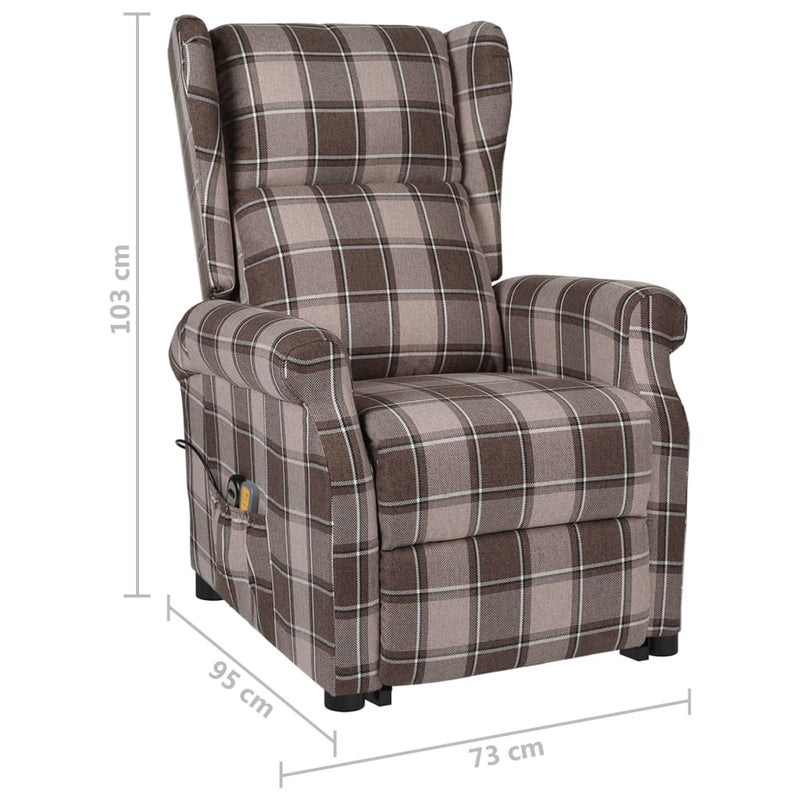 vidaXL Stand up Massage Chair Beige Fabric